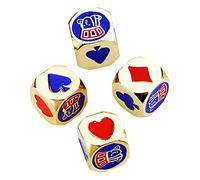 HANABASS 4Pcs Metal Poker Dice Unique Decorative Dice Props for Tabletop Games Halloween Parties for Fun Gameplay