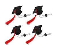 HANABASS 4pcs Mini Doctoral Hats with Tassels for Dolls Costume Caps for Graduation Parties for Hamsters and for Photography and Celebrations