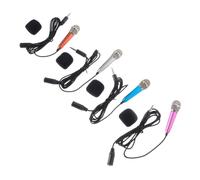 HANABASS 4pcs Mini Microphones Set for Phone Laptop Recording, Portable Portable Mini Cell Phone Microphone Compatible Computer and Tablet, Colorful Karaoke Mic for Video and Voice Capture