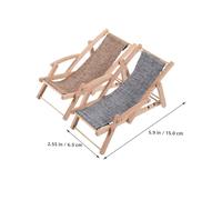 HANABASS 4pcs Mini Wooden Beach Chair Model Compact Folding Dollhouse Decoration with Summer Coastal Design Durable Craftsmanship for Fairy Garden Display Cabinet and Home DIY