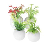 HANABASS 4pcs Miniature Dollhouse Succulent Plants Realistic Tiny Potted Bonsai for Mini Doll House Accessories Micro Landscape Decoration for Home Office Display