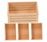 HANABASS 4Pcs Miniature Wooden Basket Dollhouse Decoration Baskets Wood Crate Storage for Mini House Interior Creative Accessories for Dollhouse Fairy Garden Decor