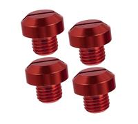 HANABASS 4pcs Motorcycle Mirror Hole Caps Plugs Red Decorative Screws Replacement Accessories for Rearview Mirror Mounting Easy Installation
