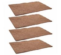 HANABASS 4pcs Natural Coconuts Fiber Mat for Reptiles Soft Terrarium Liner for Bearded Dragons Lizards Snakes Safe Reusable Bedding Reptile Tank Accessories