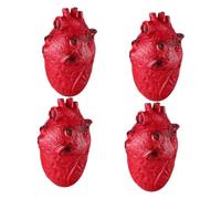 HANABASS 4pcs Realistic Halloween Bloody Heart Props Creepy Body Parts Decoration for Haunted House Zombie Party Accessories and Scary Prank Lifelike Design for Indoor and Outdoor Use