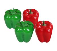 HANABASS 4pcs Realistic Simulation Cake Model Fake Peppers Set Lightweight Foam Artificial Vegetables Lifelike Shape for Restaurant Decor Or Art Training Institution