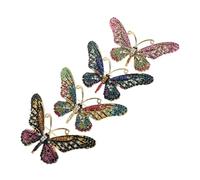 HANABASS 4pcs Rhinestone Butterfly Brooch Pin Vintage Alloy Lapel Pins with Colorful Enamel Elegant Scarf Clip Brooch for Women Wedding Banquet Business Casual Jackets and Dresses
