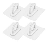 HANABASS 4pcs Round Acrylic Adhesive Hooks Strong Adhesive Backing Multifunctional Design Sleek Simple Bathroom Kitchen Coat Shower Gel Hanger