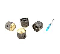HANABASS 4pcs Screw Knob for Guitar Metal Potentiometer Caps Volume Control Knobs for Electric Bass Guitar Volume Replacement Professional Tone for Music Accessories