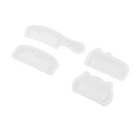 HANABASS 4pcs Silicone Comb Casting Moulds for DIY Crafts with Precision Design and High Transparency, White Silicone Material Suitable for Resin Hair Comb Making