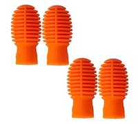 HANABASS 4pcs Silicone Drumstick Caps Orange Drum Mute Tips for Silent Practice Flexible Protection and Noise Reduction for Drummers The Go