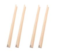 HANABASS 4pcs Unfinished Wooden Domino Stands Single Row Racks for Mexican Train Mahjong Games DIY Crafts Friendly Display Base for Game