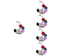 HANABASS 5 pcs Flame Purple Delicate Cosplay Stage Mask for Halloween and Day Stylish Decorative Mask with Unique Pattern Material for Costume Dress Up and Festival Use