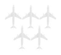 HANABASS 5 Pcs White Plastic Airplane Models for Home Decor with Precision Craftsmanship and Easy to Work with Miniature Airport Facility Accessories for Dining Room and Sand Tray Models