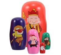 HANABASS 5 Pcs Wooden Russian Nesting Dolls Wukong to West Fun and Educational Dolls for Safe Playtime present for Birthday Parties and Cognitive Development