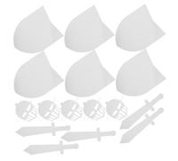HANABASS 5 Sets DIY Medieval Knight Costume Props for Paintable Cardboard Shield Sword Mask with Comfortable Grip Design for Creative Role Play Halloween Party Enhancer and Team Building