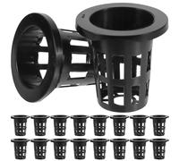 HANABASS 50pcs 2 Inch Net Cup Pots Hydroponics Slotted Mesh Cup Kit, Wide Lip Rim Netted Baskets For Vegetable Growing Gardening Hydroponics Growing System, Round Black Plastic