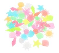HANABASS 50pcs Glow in The Dark Aquarium Rocks Decorative Resin Pebbles with Assorted Colours for Water Gardens and Ponds, Multi-function Fish Tank Stones with Chic Appearance Random Color