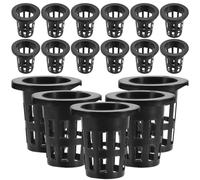 HANABASS 50Pcs Hydroponic Planting Baskets, Black Plastic Mesh Net Pots for Vegetable Growing Hydroponics Growing System Garden Containers, 4.5cm