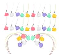 HANABASS 50pcs Lost Tooth Holders with Lanyard Plastic Tooth-Shaped Keepsake Boxes for Boys Portable Memory Storage for Teeth and Small Trinkets Birthday Party Favor