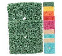 HANABASS 50pcs Natural Loofah Chew for Small Animals Safe Vibrant Rabbit Hamster Guinea Pig Teeth Cleaning Molar for Boredom Relief and Healthy Chewing Random Color
