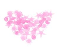 HANABASS 50pcs Pink Glow in The Dark Landscaping Rocks for Aquarium and Flowerpot Decoration, Resin Material with Chic Appearance, for Sidewalks and Flower Arrangements