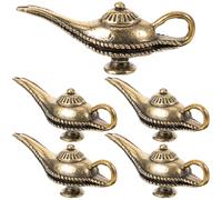 HANABASS 5pcs Brass Enchanted Lamp Pendant Vintage Keychain Charm Lamp Shape DIY Key Hanging Decorative Keychain Ornament Delicate Pendant