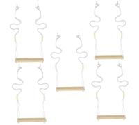 HANABASS 5pcs Chicken Swing Toy for Hens and Wooden Perch Training Swing for Chickens Promotes Fun and Exercise Coop for All of Birds