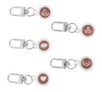 HANABASS 5pcs Coffee Cup Pendant Keyrings Mini Charms for Car Keys Purse Handbag Backpack Coffee Lover Gifts for Women Men