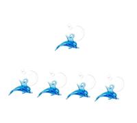 HANABASS 5pcs Glass Floating Fish Figurine for Aquariums Glass Animal Ornament Underwater Aesthetics Safe for Fish Interaction