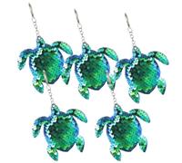 HANABASS 5Pcs Green Sequin Turtle Keychain Pendant Craft for Bag Car Phone Decoration Multipurpose Animal Keyrings