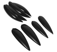 HANABASS 5pcs Halloween Witch Nails Detachable Black Fake Nail Covers Scratch Resistant for DIY Art Party Costume Accessories