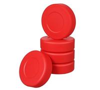 HANABASS 5pcs Matte Red Ice Hockey Practice Pucks for Floor Hockey Training and Youth Game Sessions for Team and Individual Skill Development