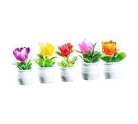 HANABASS 5pcs Miniature Flower Pots for Dollhouse Decorations Realistic Tiny Plant Planters Mini Bonsai Models for Dollhouse Furniture Miniature Things