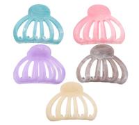 HANABASS 5pcs Pumpkin Hair Claw Clips for Women Plastic Resin Material Hollow Semicircle Shape Non-slip Design for Daily Wear and Quick Hair Adjustments Trendy and Stylish