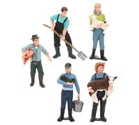 HANABASS 5pcs Realistic Farmer Model Adorable Farm Worker Figurines for Educational Play Pretend and Cake Decoration Accessories