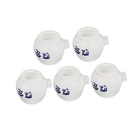HANABASS 5pcs Round Parrot Food Holders Bird Feeding Cups for Food Water Porcelain-like Design for Parrots Budgies and Birds