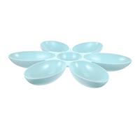 HANABASS 6-Compartment Petal Shape Cat and Dog Feeding Bowl Multi-Purpose Plastic PET Feeder for Indoor Use Non-Slip Base Easy to Clean