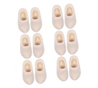 HANABASS 6 Pairs Miniature Wooden Doll Shoes DIY Blank Dutch Clogs for Dollhouse Decorations Authentic Mini Netherland Shoes for Creative Crafting and Display