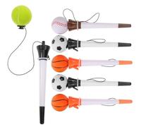 HANABASS 6 Pcs Sports Themed Bouncing Ball Pen Set Smooth Writing and Portable Design Creative Novelty Ballpoint Pens as Graduation Gifts for Students on Campus and Festivals