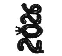 HANABASS 6pcs 2026 Number Foil Balloons Black with Crown Design 33.8x15.3inch for New Year’s Eve Party Decorations, Holiday Backdrop, and Photo Props