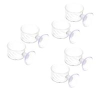 HANABASS 6pcs Aquarium Feeder Fish Tank Food Dispenser Cup Design Glass Feeding Cup for Fish Aquarium Tank Supply