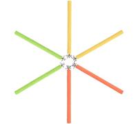 HANABASS 6pcs Bird Perch Stand with Rough Surfaced Paw Grinding Sticks for Parrots, Cockatiels, and Budgies, Colorful Wooden Parakeet Cage Accessories (2 Orange, 2 Yellow, 2 Green, 1.5cm X