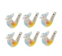 HANABASS 6Pcs Ceramic Bird Shaped Whistles Creative Water Filled Porcelain Whistle for Parties Games and Outdoor Fun with Crisp Birdsong Sound Random Color