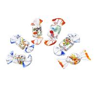 HANABASS 6pcs Glass Candy Adornment Sweets Adornment Lifelike Candy Shape Glass Material Japanese Style Artistic Vivid Mixed Color Elegant Dainty Decoration for Random Color Random Style