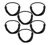 HANABASS 6pcs High Elasticity Hair Bands Hair Rope Ties for Women Natural Black Invisible Hold Sturdy Plastic and Fabric Material for Daily Wear and Weddings