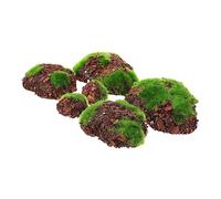 HANABASS 6pcs Imitation Mossy Stones Realistic Micro Landscape Decor for Terrariums and Aquariums Lightweight Bonsai Ornaments for Gardens and Fish Tanks