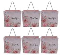 HANABASS 6pcs Medium Reusable Paper Bags for Mother’s Day 20x8x20cm Flower Wrapping Bags with Handles for Presents and Party Favors