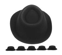 HANABASS 6pcs Mini Jazz Hats for Dolls Adorable Small Hat Decorations for Photo Props and Cake Decor Lightweight Cloth Material