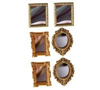 HANABASS 6Pcs Miniature Doll House Mirrors Kit Design Compact Decorative for Enhance Hands Skills Imagination for Dollhouse Decoration